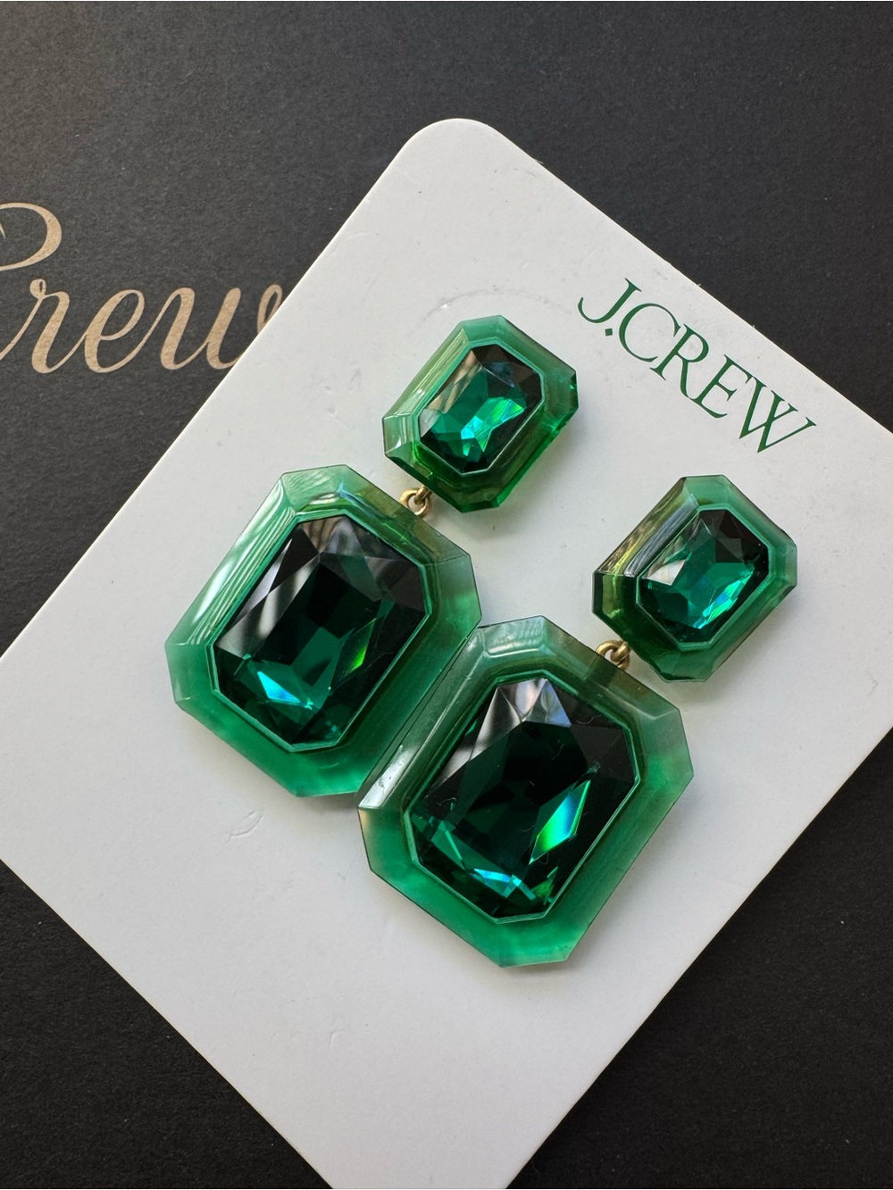 J. Crew Oversized faceted-crystal drop earrings